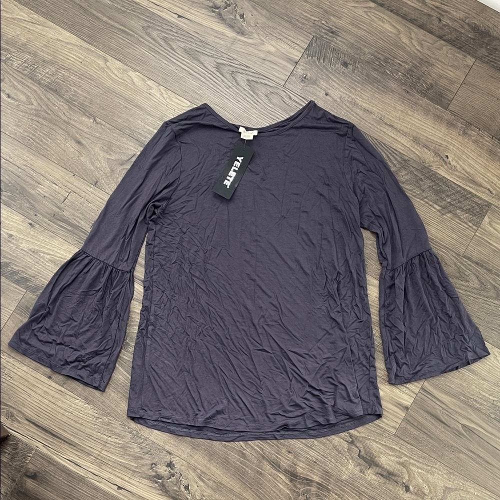 Women's Purple Bell Sleeve Top